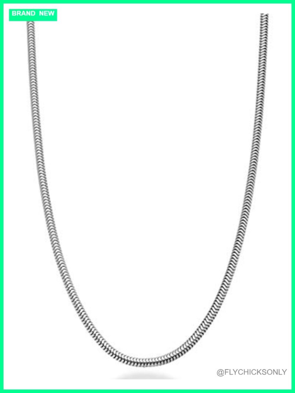 925 Sterling Silver Italian Round Snake Chain Necklace Unisex Minimalist